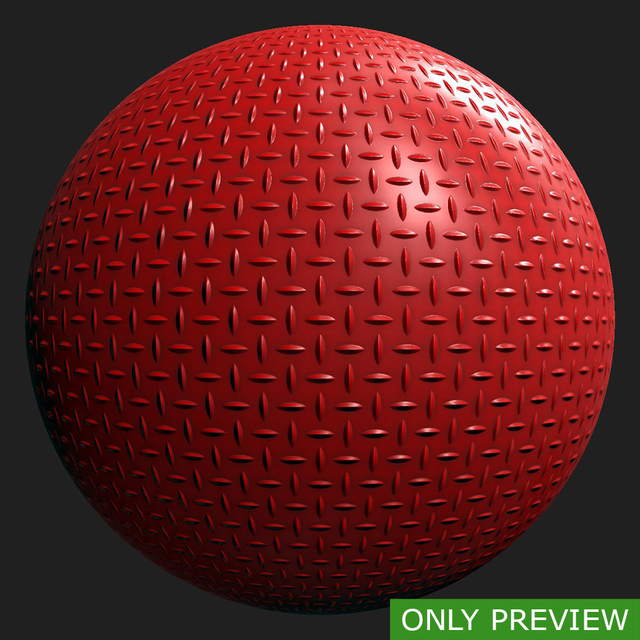 PBR substance material of metal floor red painted created in substance designer for graphic designers and game developers