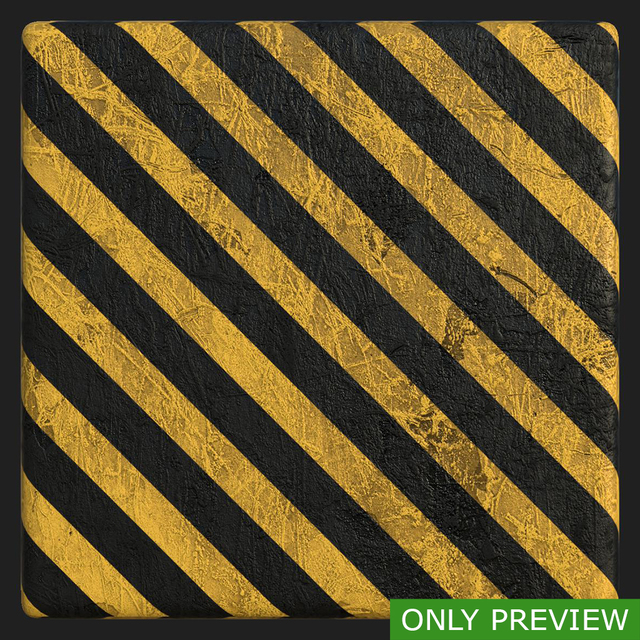 PBR substance material of concrete warning stripes painted created in substance designer for graphic designers and game developers