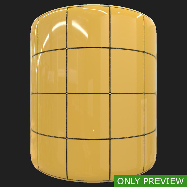 PBR substance material of wall tiles glossy created in substance designer for graphic designers and game developers