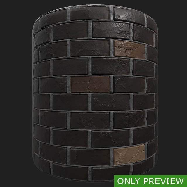 PBR substance material of wall bricks old created in substance designer for graphic designers and game developers