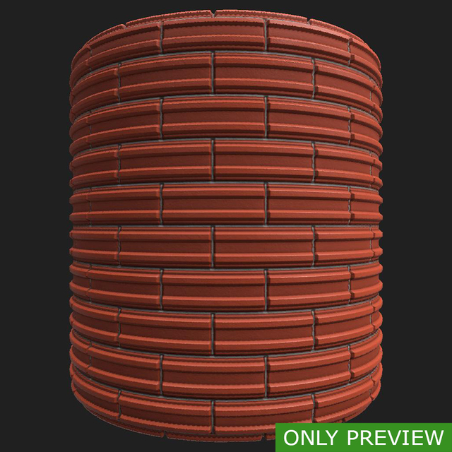 PBR substance material of wall bricks pattern created in substance designer for graphic designers and game developers