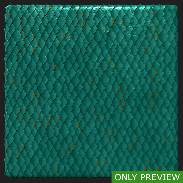 PBR substance material of snake skin created in substance designer for graphic designers and game developers