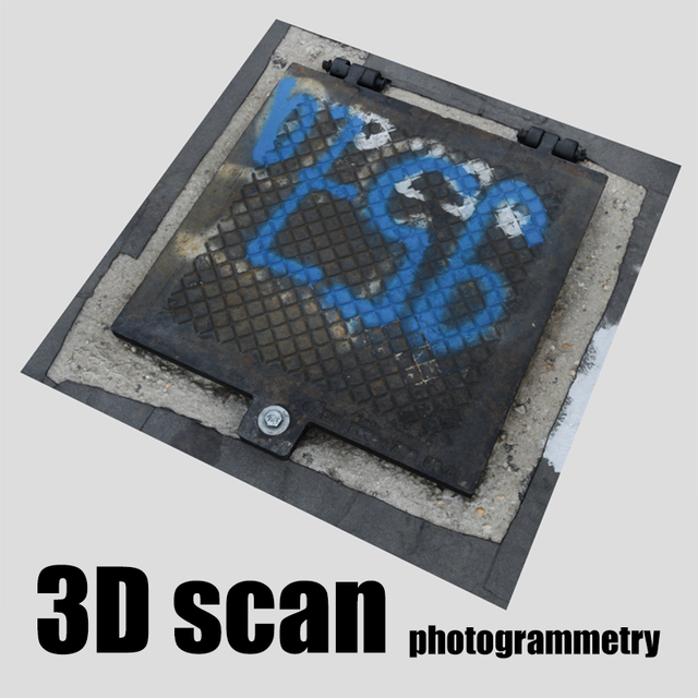 3D scan manhole cover tagged