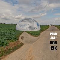 panorama 360 HDRi background dirt road