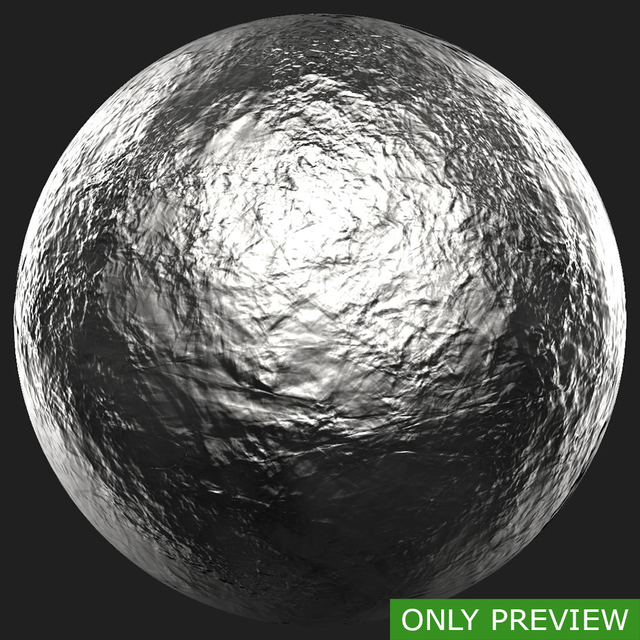 PBR substance material of silver created in substance designer for graphic designers and game developers