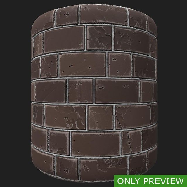 PBR substance material of wall brick old created in substance designer for graphic designers and game developers.