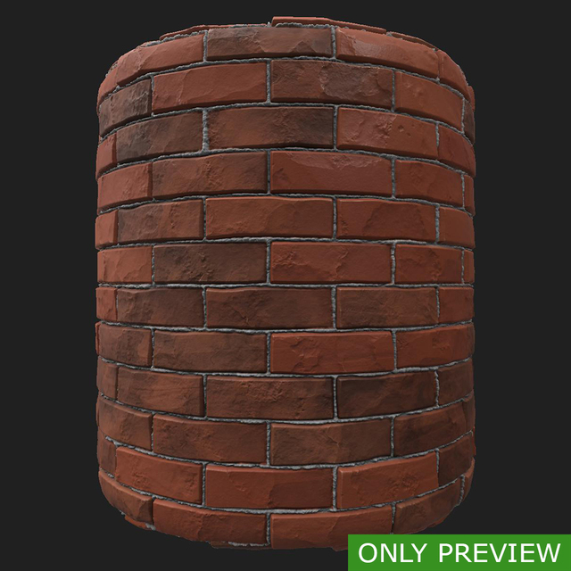 PBR substance material of wall bricks damaged created in substance designer for graphic designers and game developers