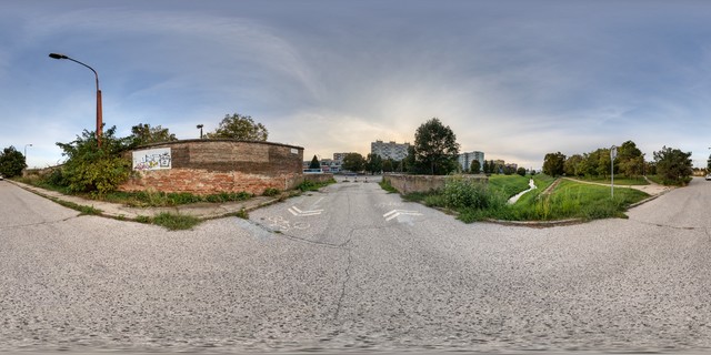 panorama  HDRi background street road