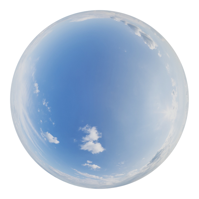 blue clouded skydome HDRi panorama