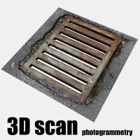 3D scan manhole cover rusty