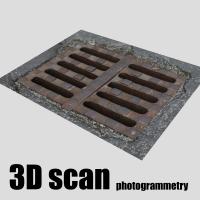 3D scan manhole cover rusty #2